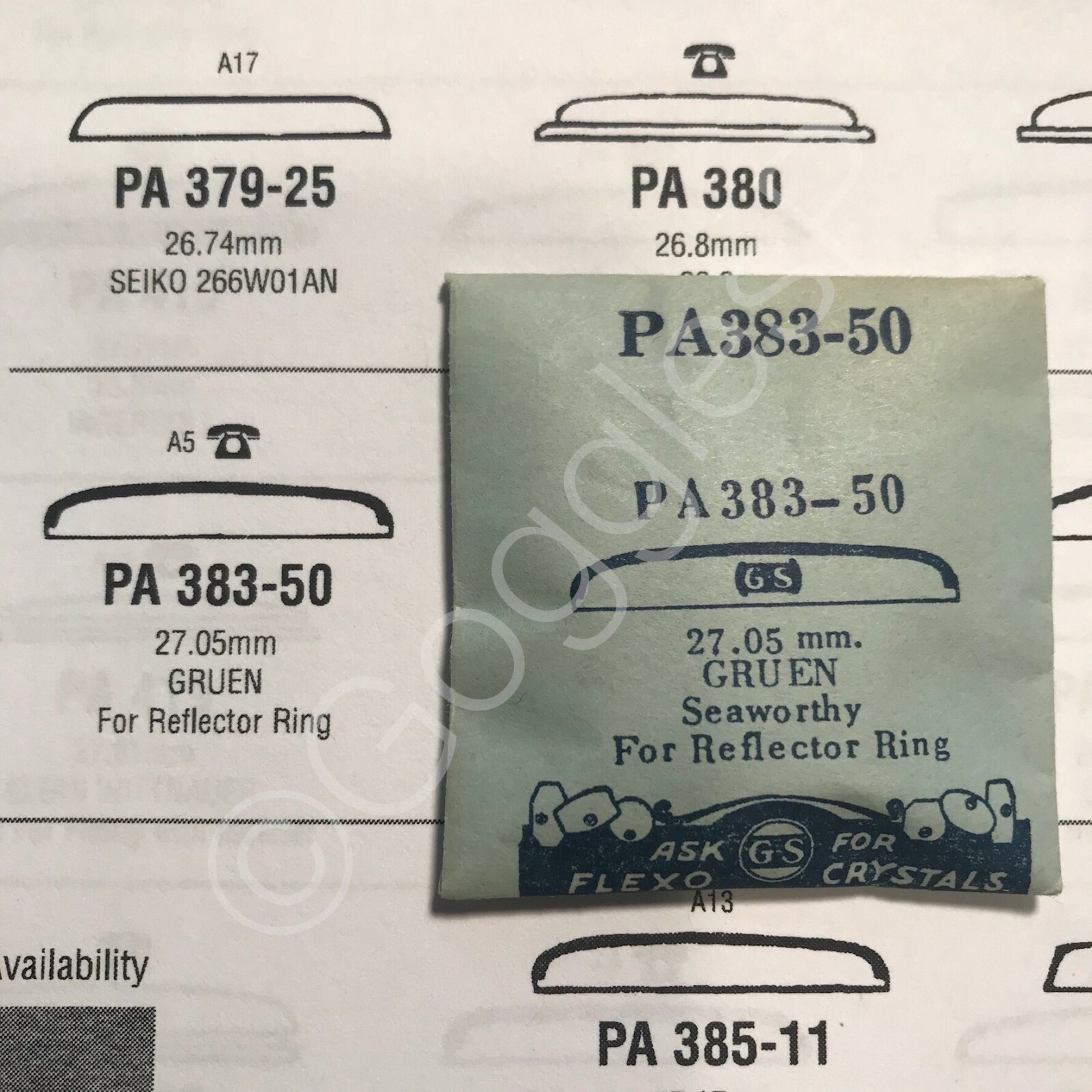GS Round Replacement Crystals (PA Series) for Gruen Watches – NOS
