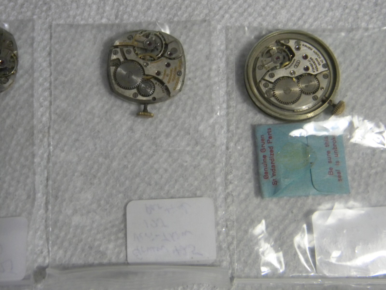 Gruen Lot 15J to 21J Wrist Watch Movements to Repair or for Parts Qty 10 Each