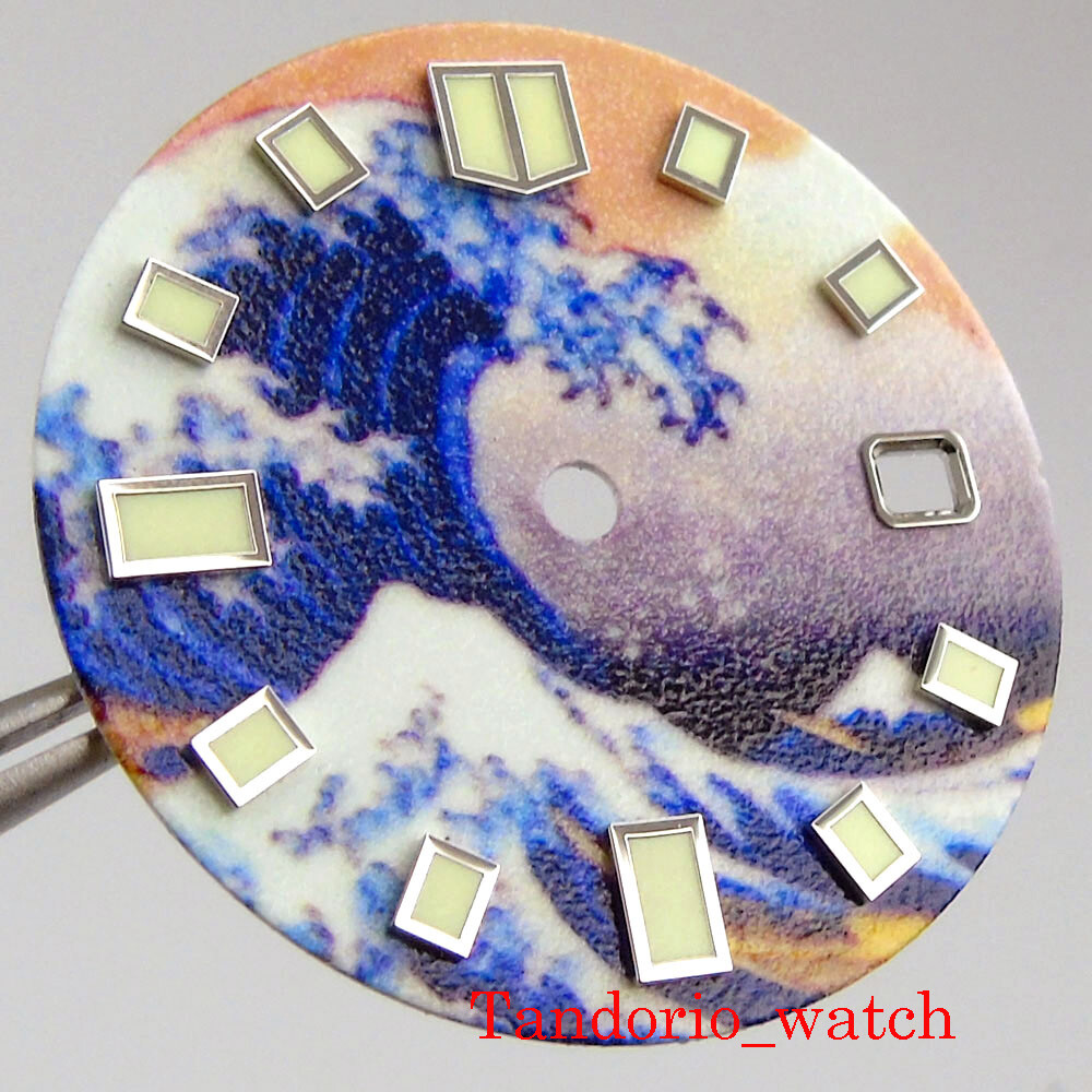 New 28.5mm luminous watch dial with date window fit miyota 8215 DG 2813 movement