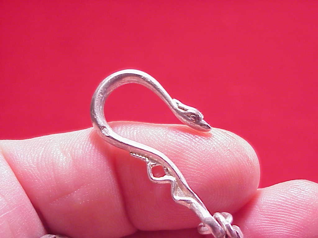 VINTAGE SNAKE SHEPHERD HOOK SILVERPLATED POCKET WATCH CHAIN EARLY BOXLINK 13.25″