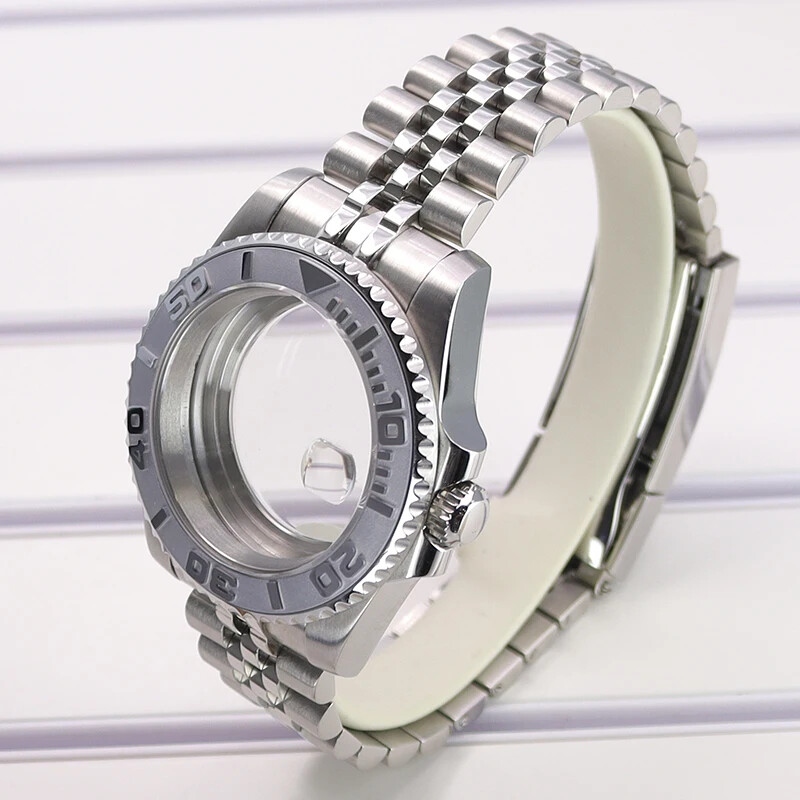 40mm Modified Yacht Watch Case Jubilee Strap Sapphire Glass For Seiko NH35 10ATM