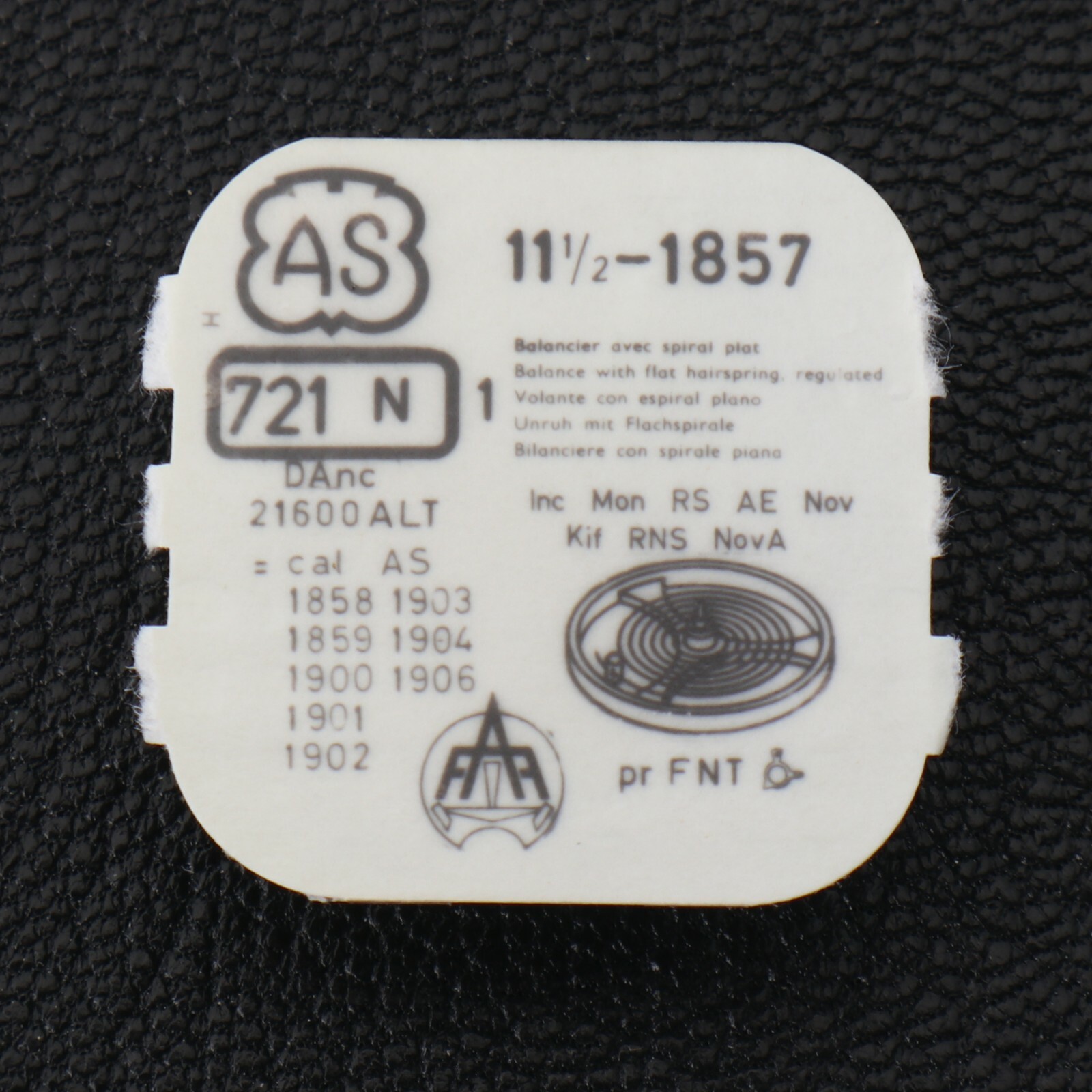 AS 1857 Balance Complete Watch Part #721 New Old Stock Watchmaker (C17D11)