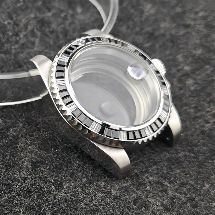 40.5mm Gmt Rainbow Ring Stainless Watch Case Sapphire Glass for Nh34 Nh35 Nh36