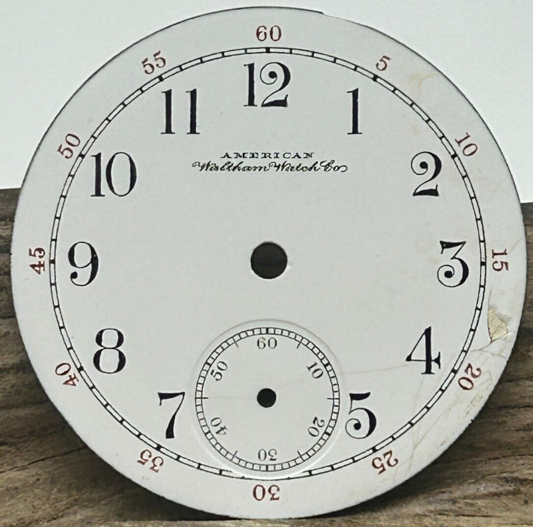 AMERICAN WALTHAM WATCH CO. POCKET WATCH DIAL BREGUET NUMERAL INDICES 43.2mm (OQ)