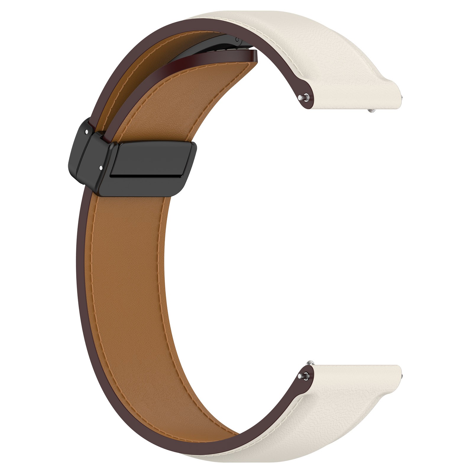 Leather Watch Strap with Folding Buckle for Huawei/Samsung Galaxy/Amazfit Series