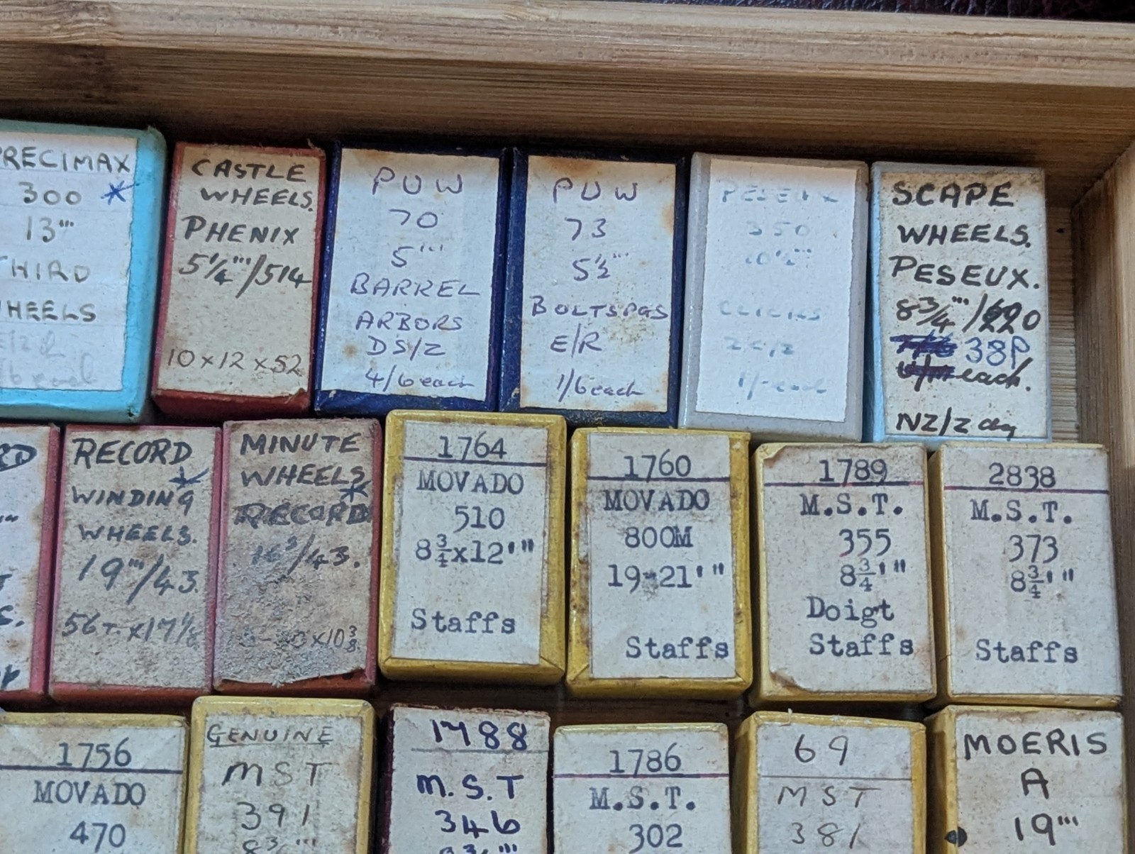Watch Parts, New Old Stock in Boxes, Various Makes / Cals, Peseux, PUW etc #R609