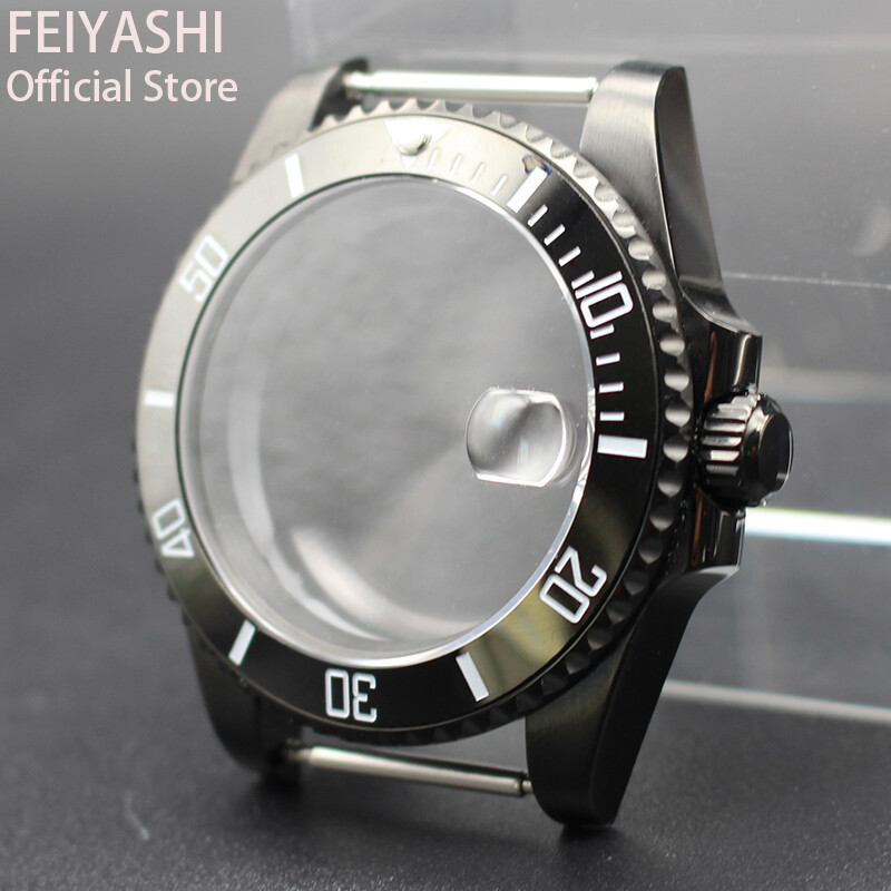 40mm Improved GMT Submarine Yacht watch Cases Ceramic Bezel For Nh35 NH36 NH38