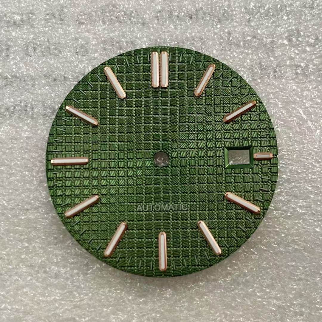 31.8mm Farmhouse oak Watch Dial Green Luminous For NH35 NH36 Movement accessorie