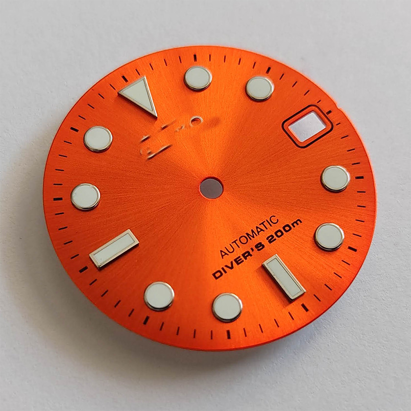 SUB Dial for SKX007, fits NH35, C3Lume, Orange