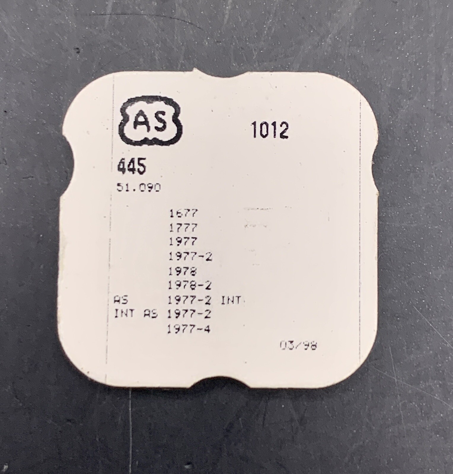 A. Schild AS Cal. 1012 Part 445 Setting Lever Spring Set Bridge 1677 1777 1977