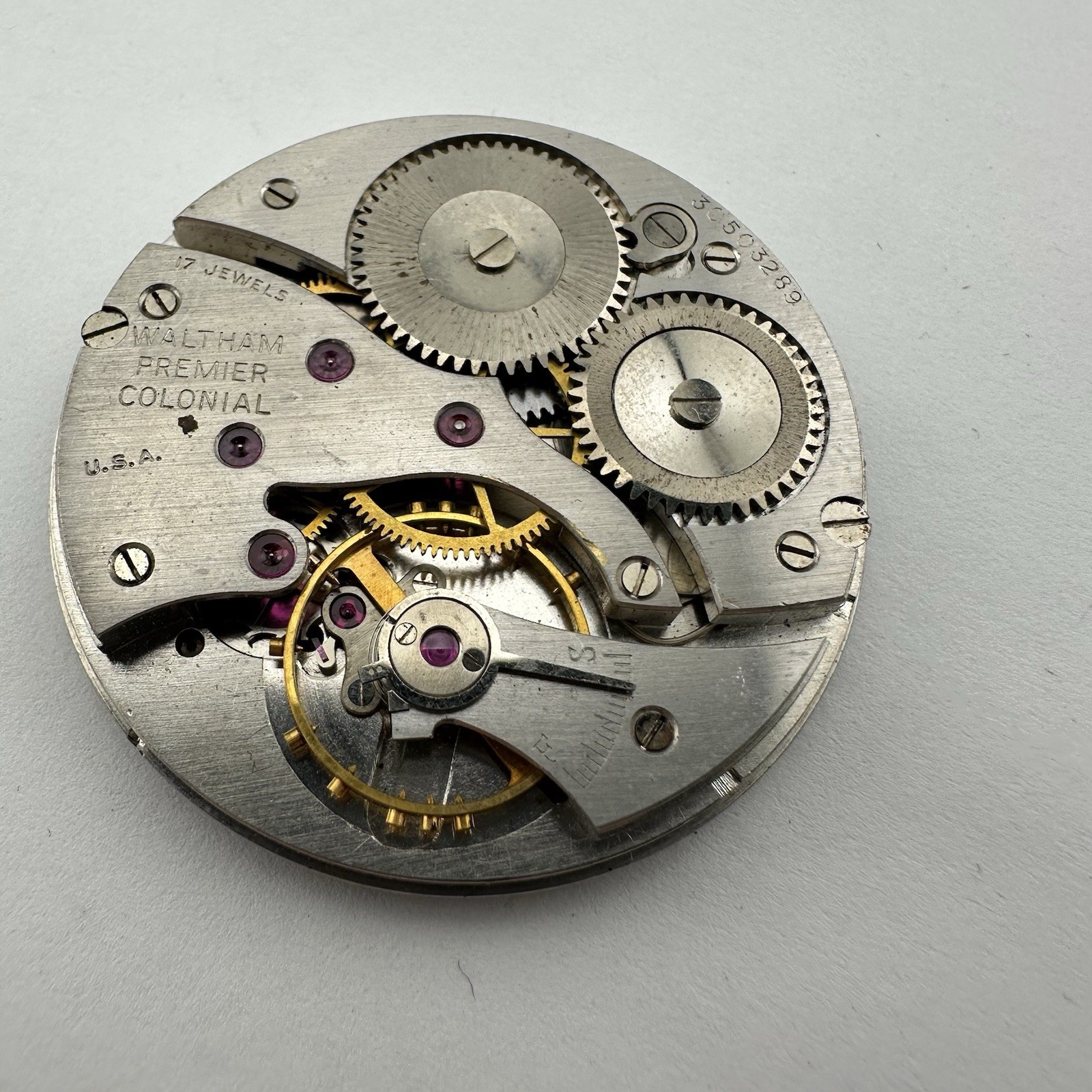 Waltham Premier Colonial 12 Size | 17j Movement – For Parts