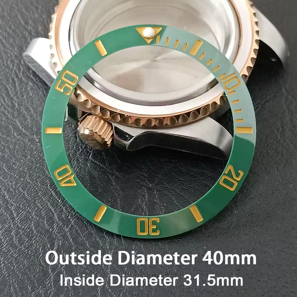 40×31.5mm Ceramic Watch Bezel Insert Sloping Green Black Red Blue Replacement