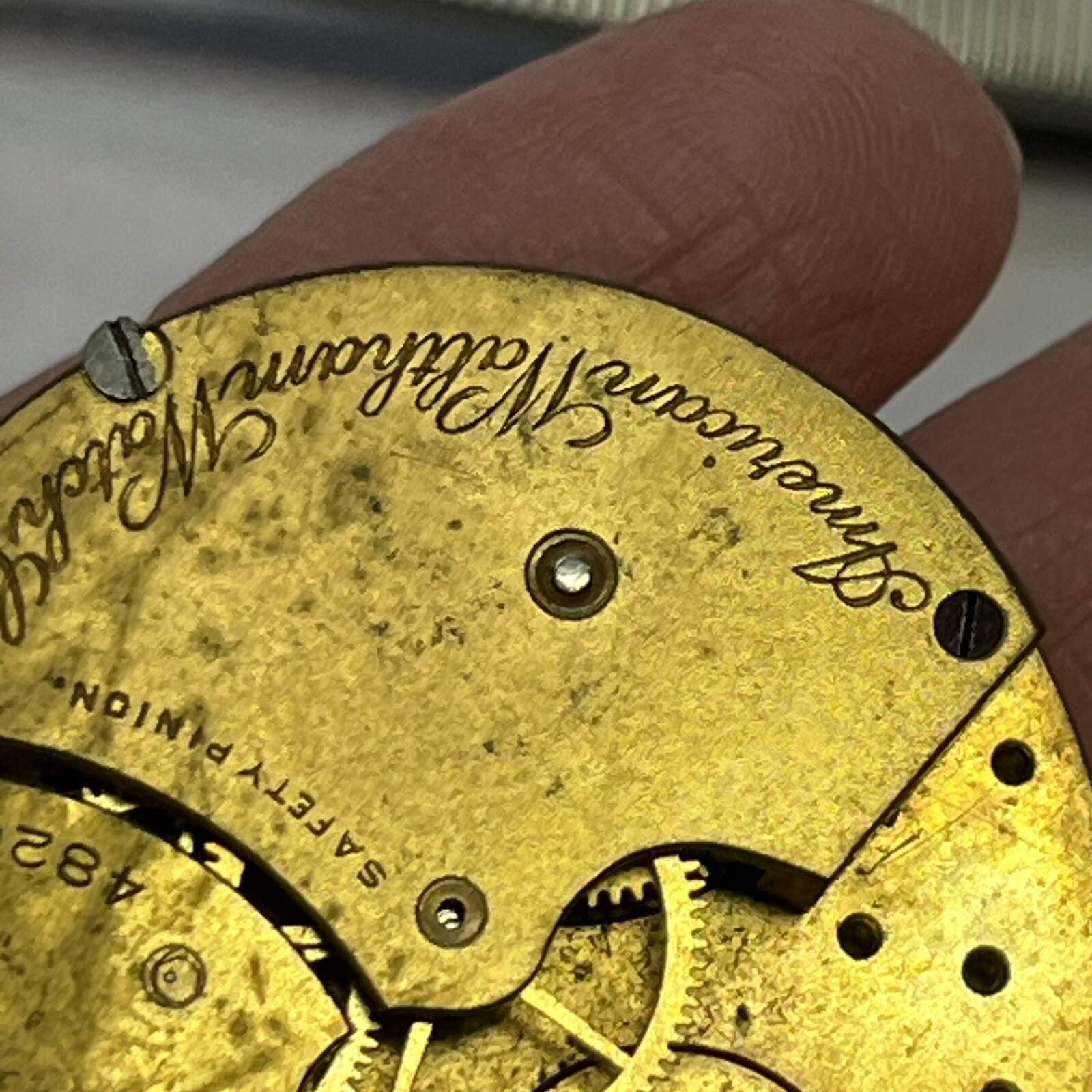 Vintage Pocket Watch Movements Dial Face American Waltham Watch Co. (#5)