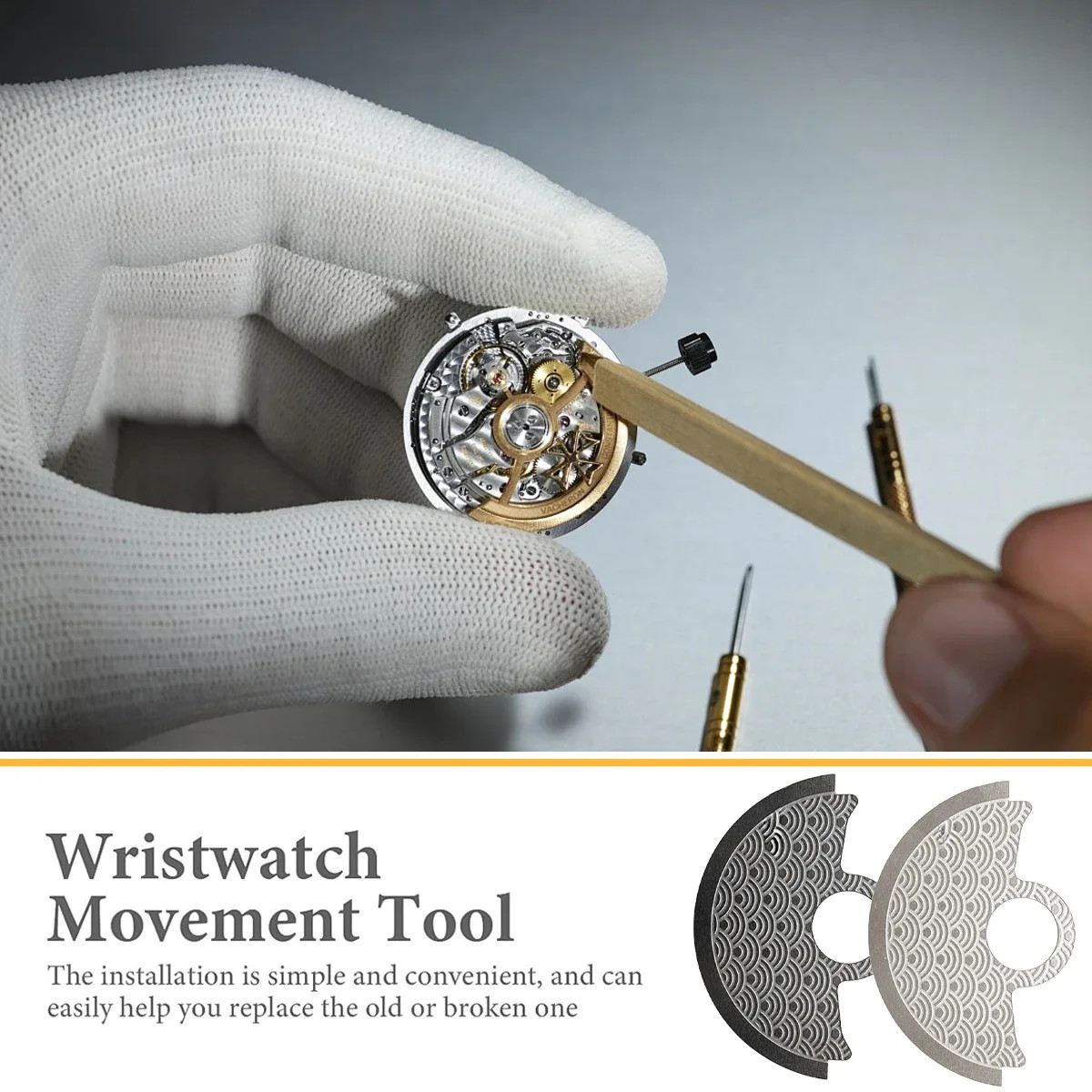 Automatic Hammer Patch Rotor Wave Pattern For NH35/NH36/4R35/4R36 Watch Movement