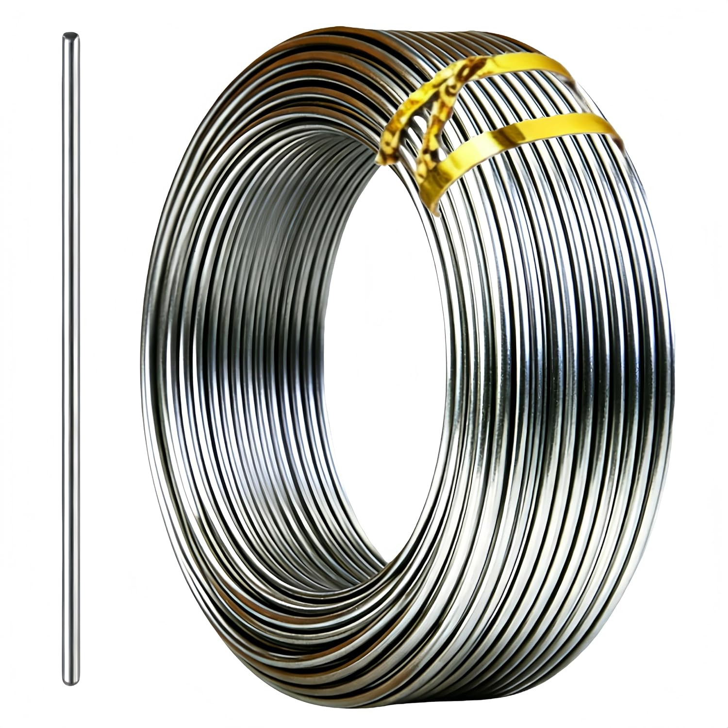 9 Gauge 304 Stainless Steel Wire 39 FT – 3Mm Thick Heavy Duty Annealed Wire for
