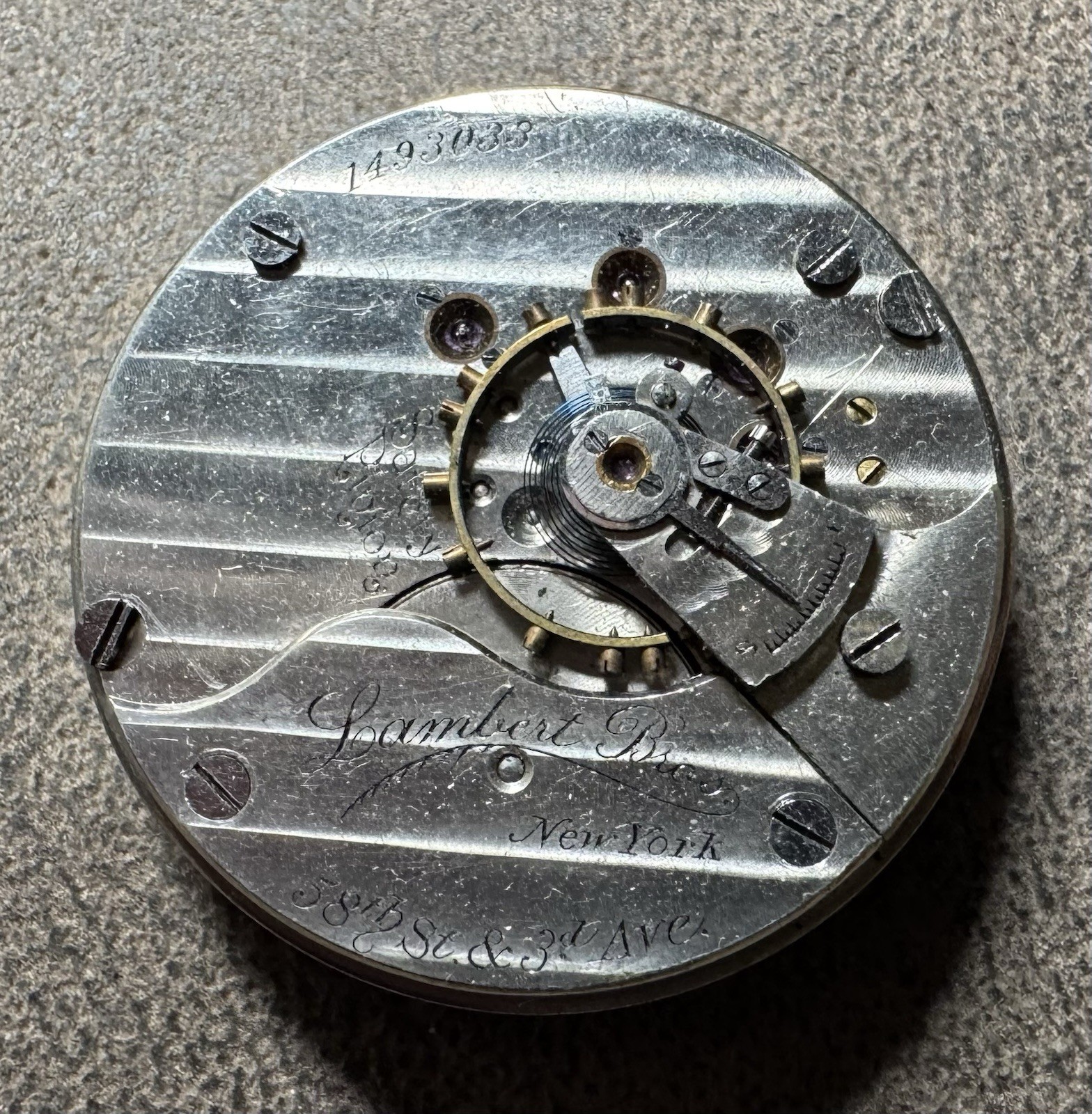 1899 ILLINOIS 18S 11J GRADE 99 POCKET WATCH MOVEMENT Lambert Bros New York