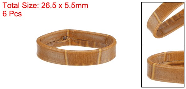 6 Pcs PU Leather Loops Retaining Ring for 22mm Width Watch Band, Brown