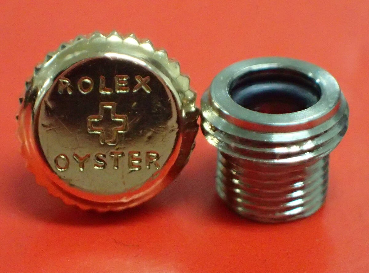 Genuine ROLEX +Oyster Rose Gold Crown & Tube Set 5.4mm Bubbleback Royal #122