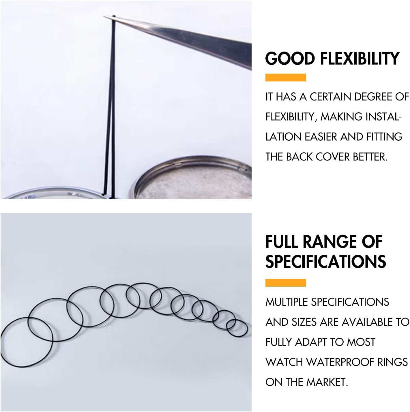 180 Pcs O-Ring Watch Gasket Kit 16-30mm Rubber Waterproof Back Case Seal Set