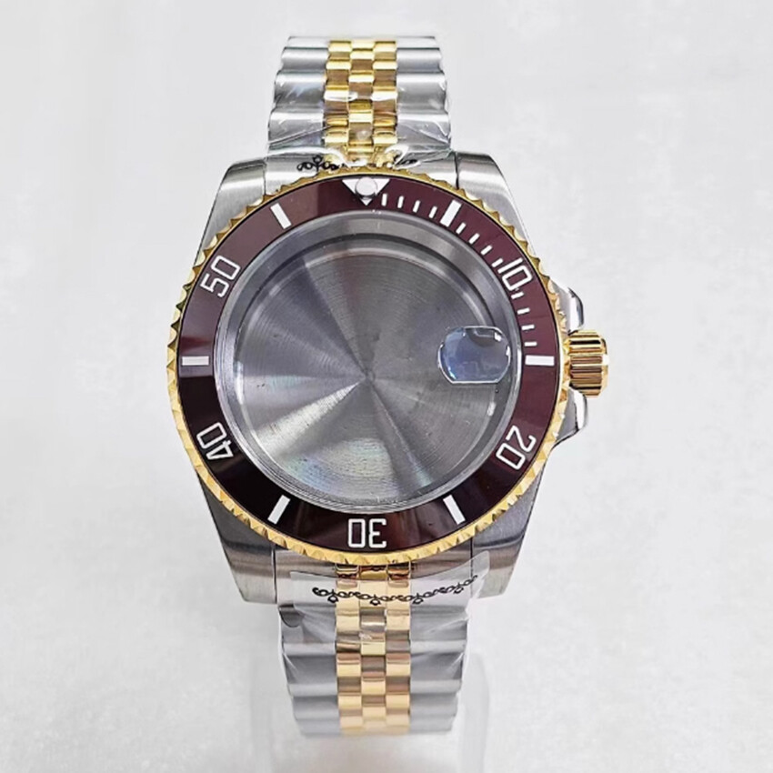 40MM Watch Case Inter-gold Strap + Bezel Sapphire Glass for NH35/36/4R Movement