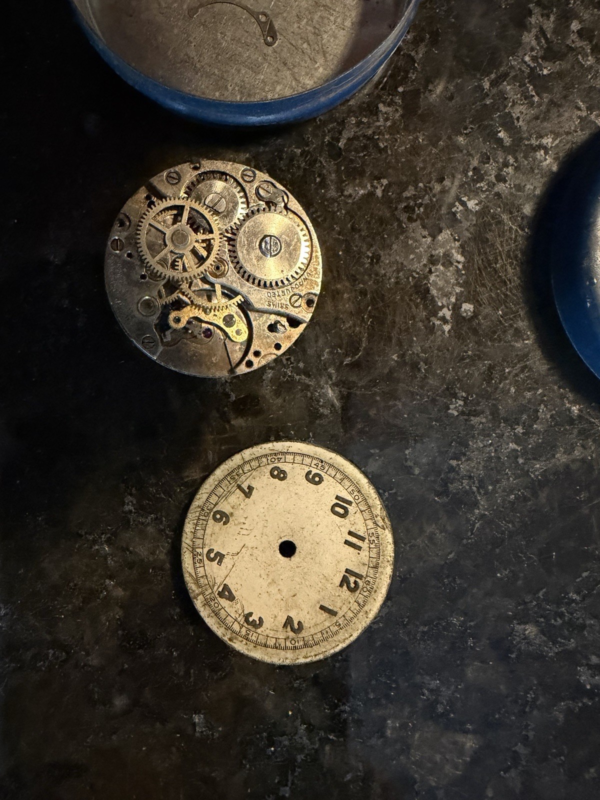 Vintage Watch Parts And Tins Lot