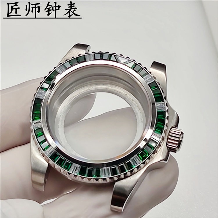 40.5mm Gmt Rainbow Ring Stainless Watch Case Sapphire Glass for Nh34 Nh35 Nh36