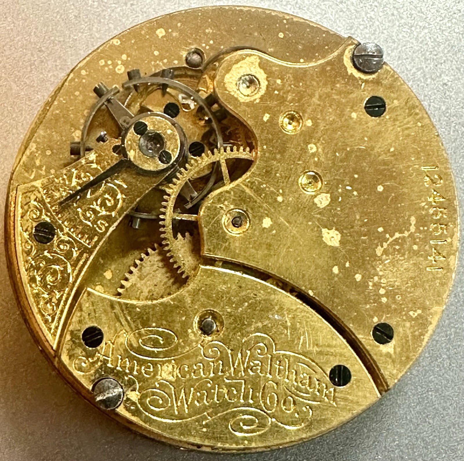* 1903 6S WALTHAM Gr J M 1890 7J HC PS WATCH MOVEMENT Parts Repair T80