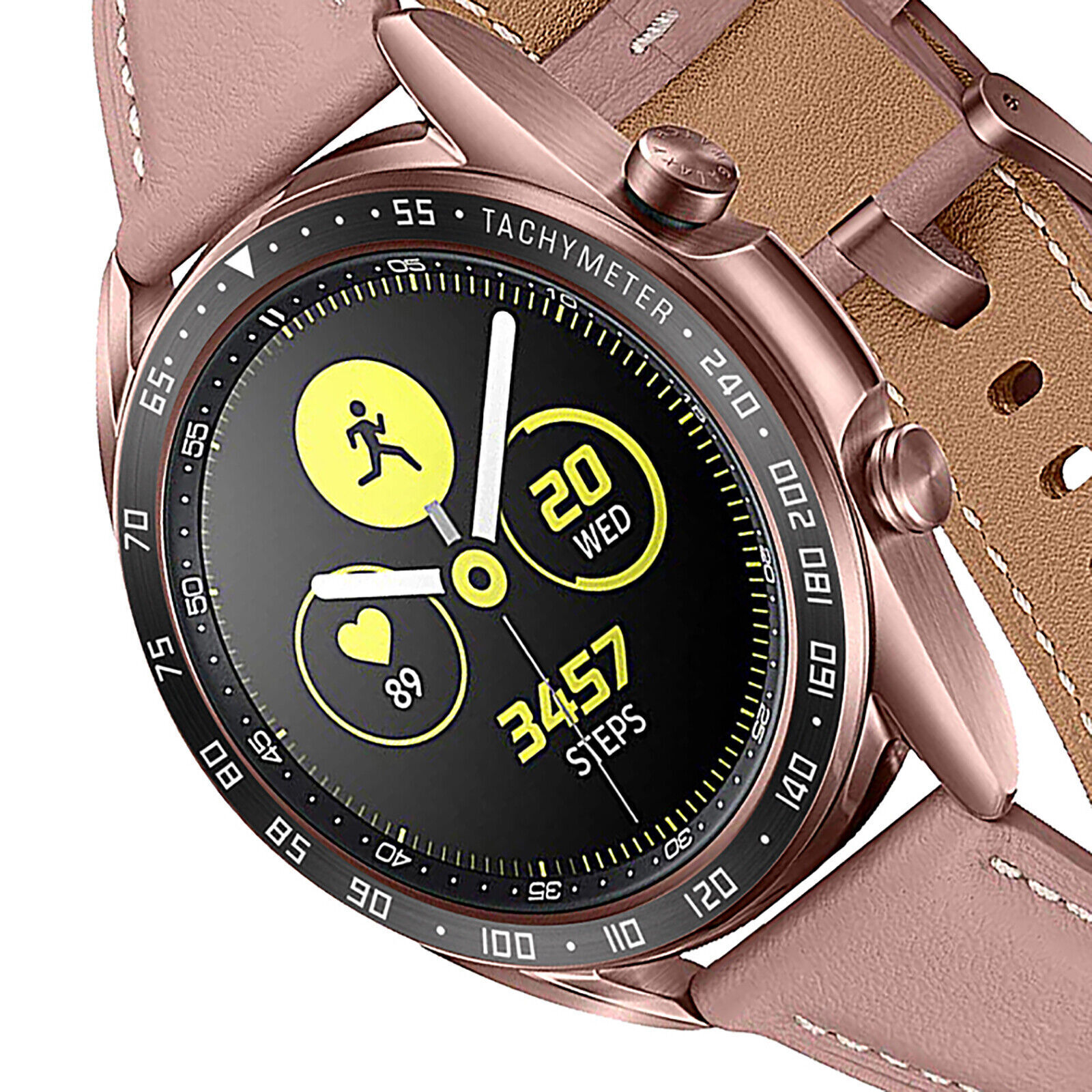 Metal Watch Steel Bezel Ring Circle Adhesive Cover for Samsung Galaxy Watch 3