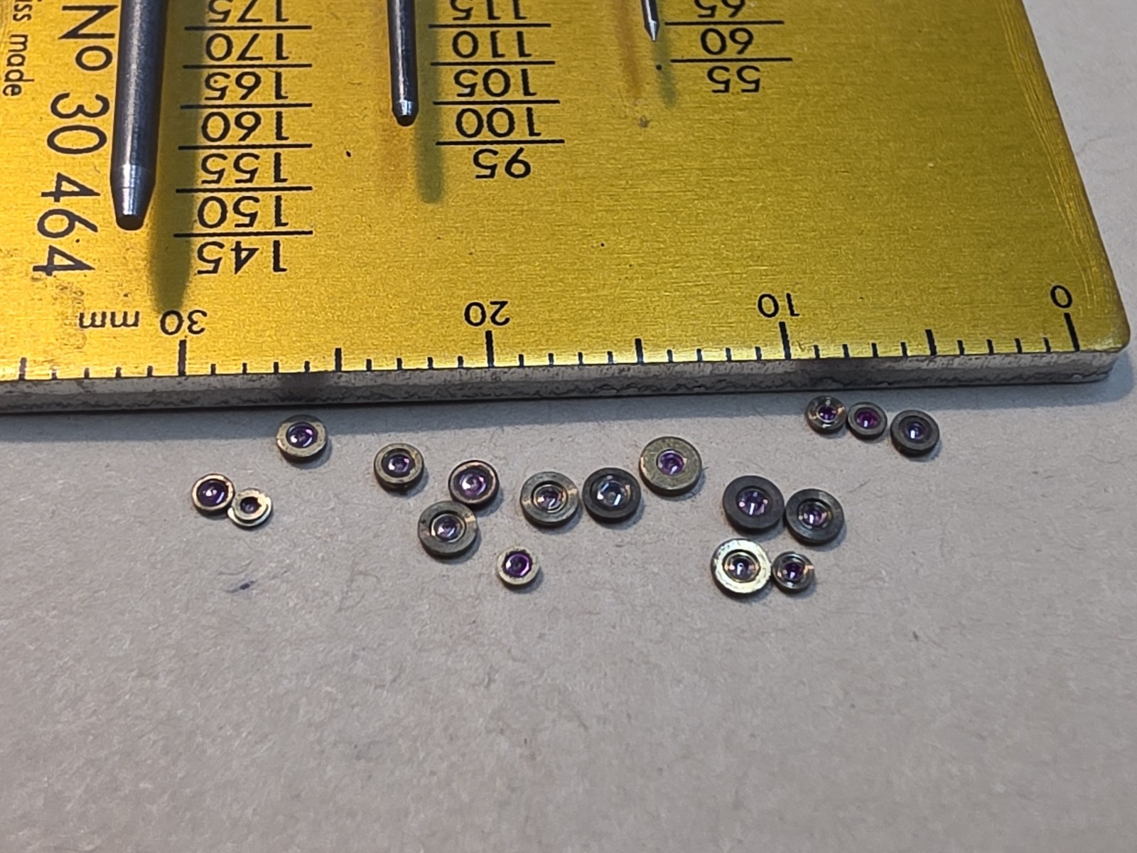 Lot Of 17 Elgin Bracelet Watch Balance Hole Jewels With A Mix Of Sizes