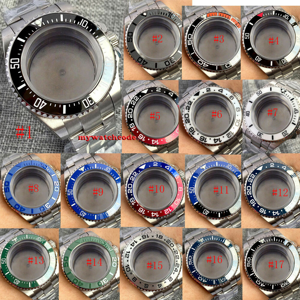 43mm SEA automatic Watch Case Strap fit 2824 2836 2813 8215 NH35A NH36A Movement