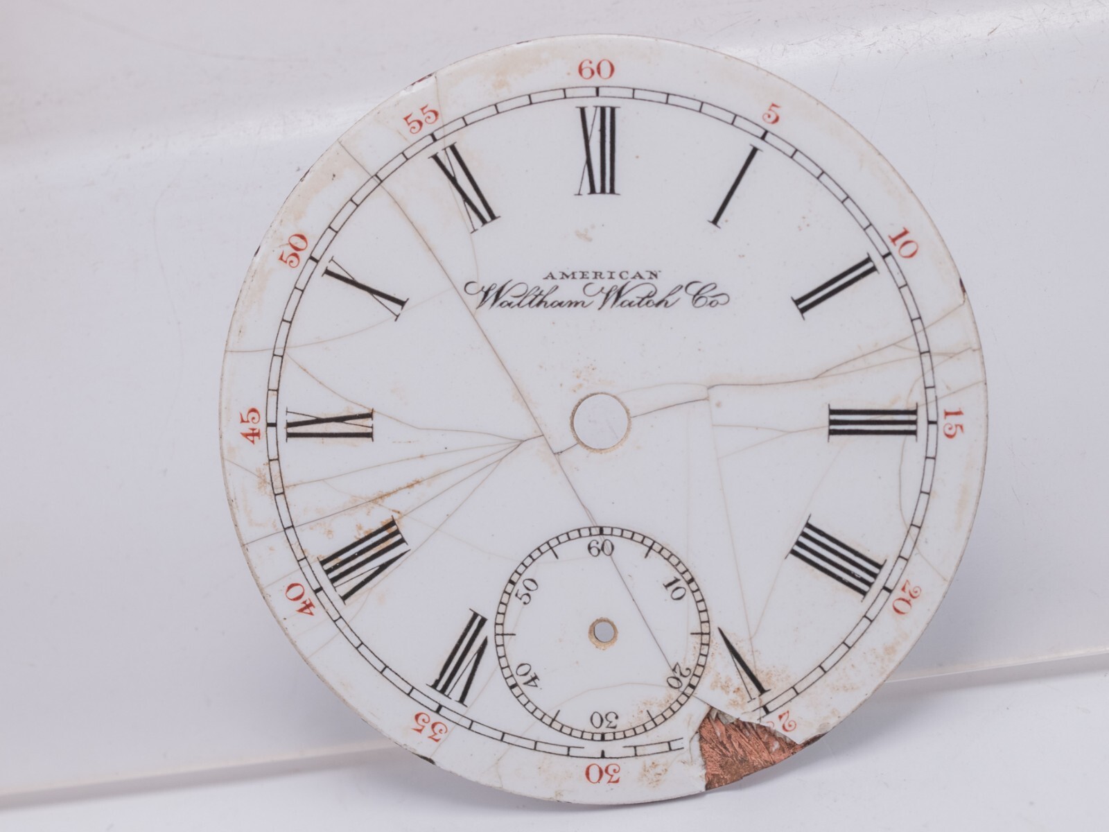 American Waltham Watch Co. 18s Single Sunk Pocket Watch Dial 45.23mm