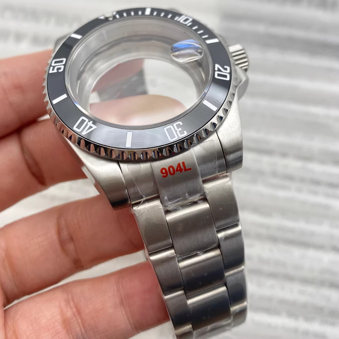 40MM SUB Watch Case Ceramic Bezel Sapphire Glass Fit NH34A NH35 NH36 Movement