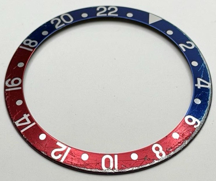 Rolex Watch Genuine Vintage GMT 1675 Bezel Insert Blue Back