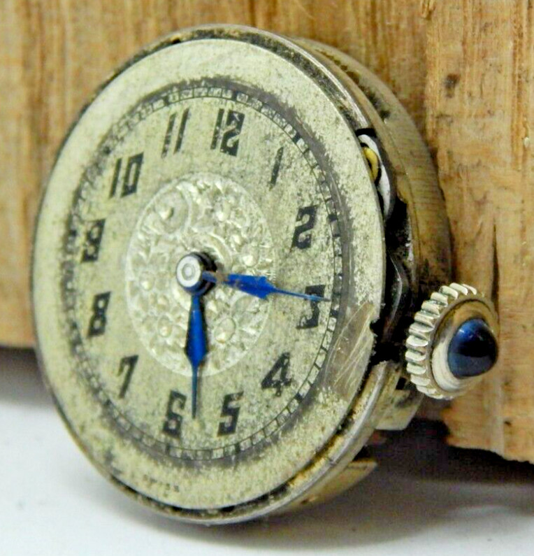 Vintage Lenox 16 jewel 2 adjustment wrist watch movement with dial and crown
