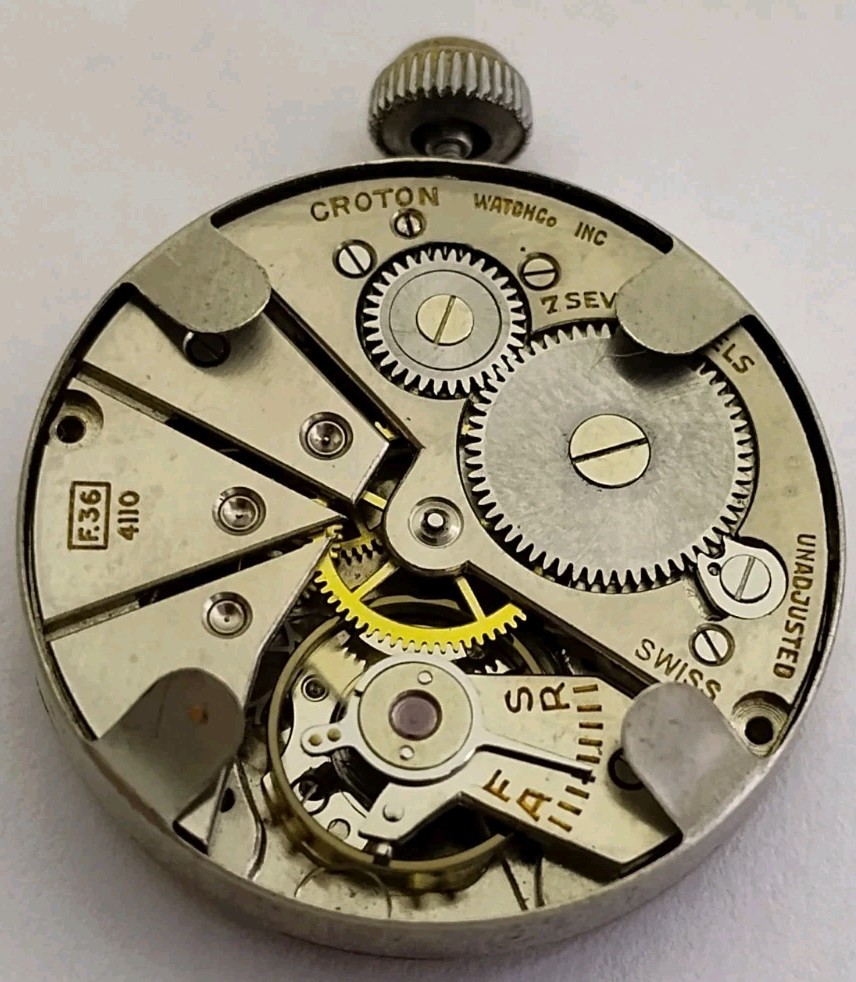 1940’s CROTON Military FEF210 Waterproof Watch Movement F.36 4110 Running