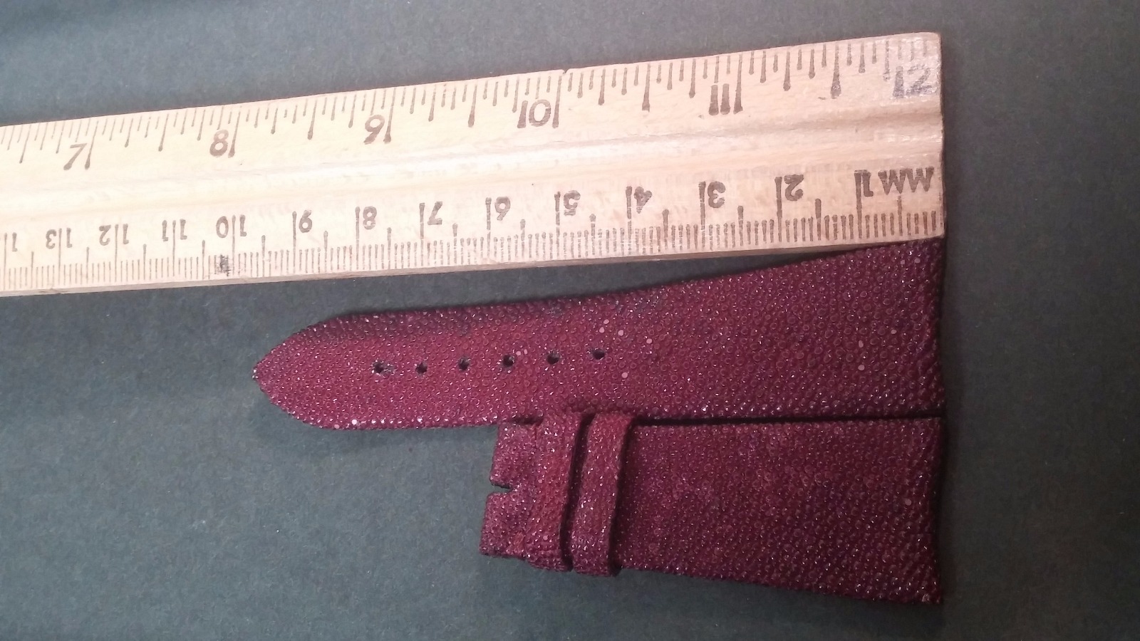Jean Richard band Stingray 22/18mm Burgundy color band SHORT length