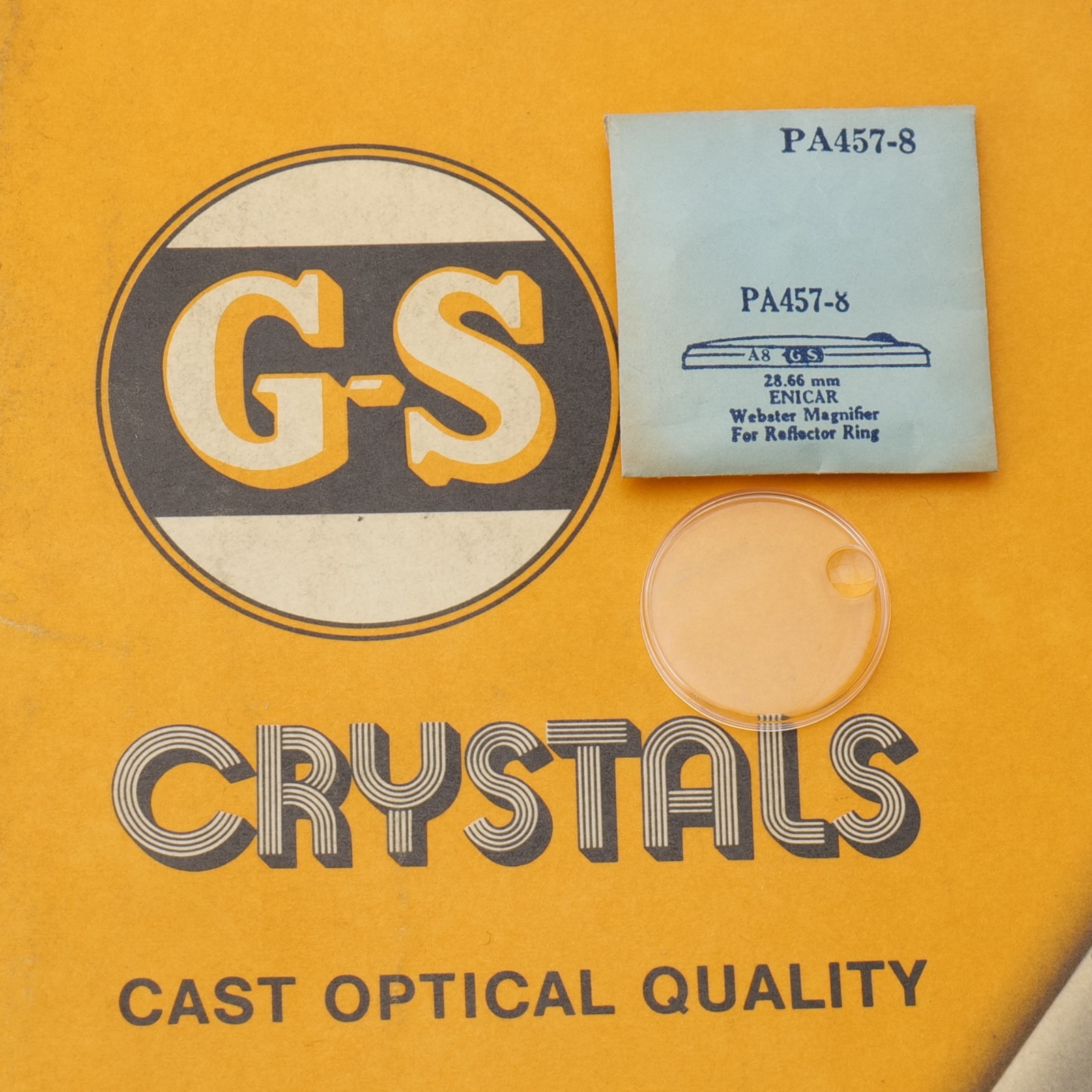 NOS GS Watch Crystal PA457-8 Enicar 28.66mm New Old Stock (PA1D16)