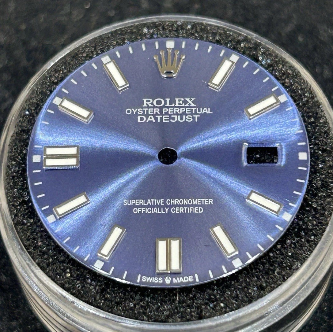 Rolex Mens Datejust Custom Navy Blue Lume Dial For Models 16014 16234 116234