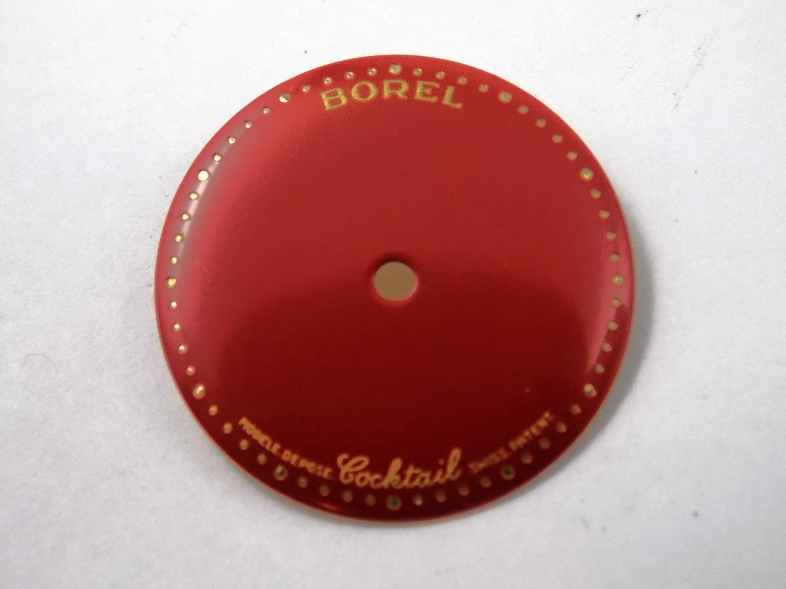 Red Ernest Borel Kaleidoscope 20.07mm Cocktail Watch Dial Mens Vintage NOS