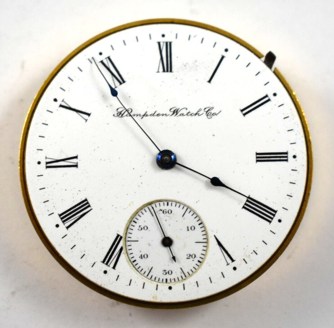 Vintage Hampden Champion H 16s 7J OF Pocket Watch Movement lot.ff