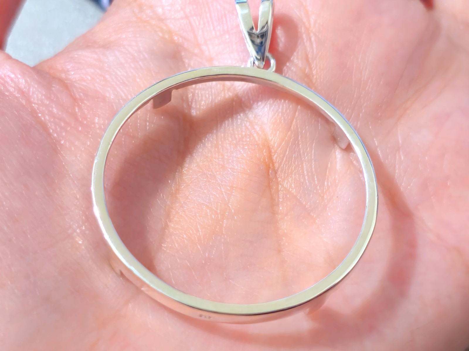 925 Sterling Silver Prong Back Simple Bezel for 34mm Mexican 1 Peso Coins