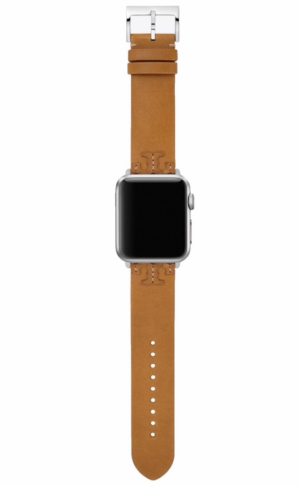 TORY BURCH MCGRAW TBS0100E LEATHER 38-45MM CAMELLO BROWN APPLE WATCH STRAP BAND