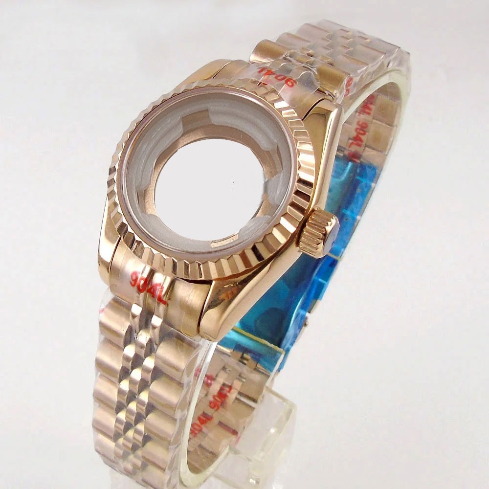 31mm Jubilee Watch Case Fit NH05A Auto Movement Fluted Bezel Sapphire Glass