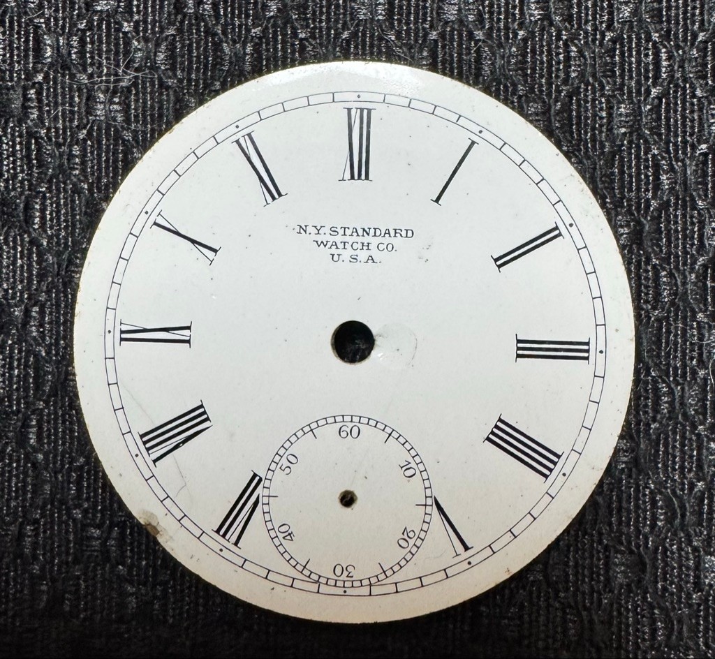 New York N.Y. Standard 18s Roman Numeral Pocket Watch Enamel Dial 44.77mm