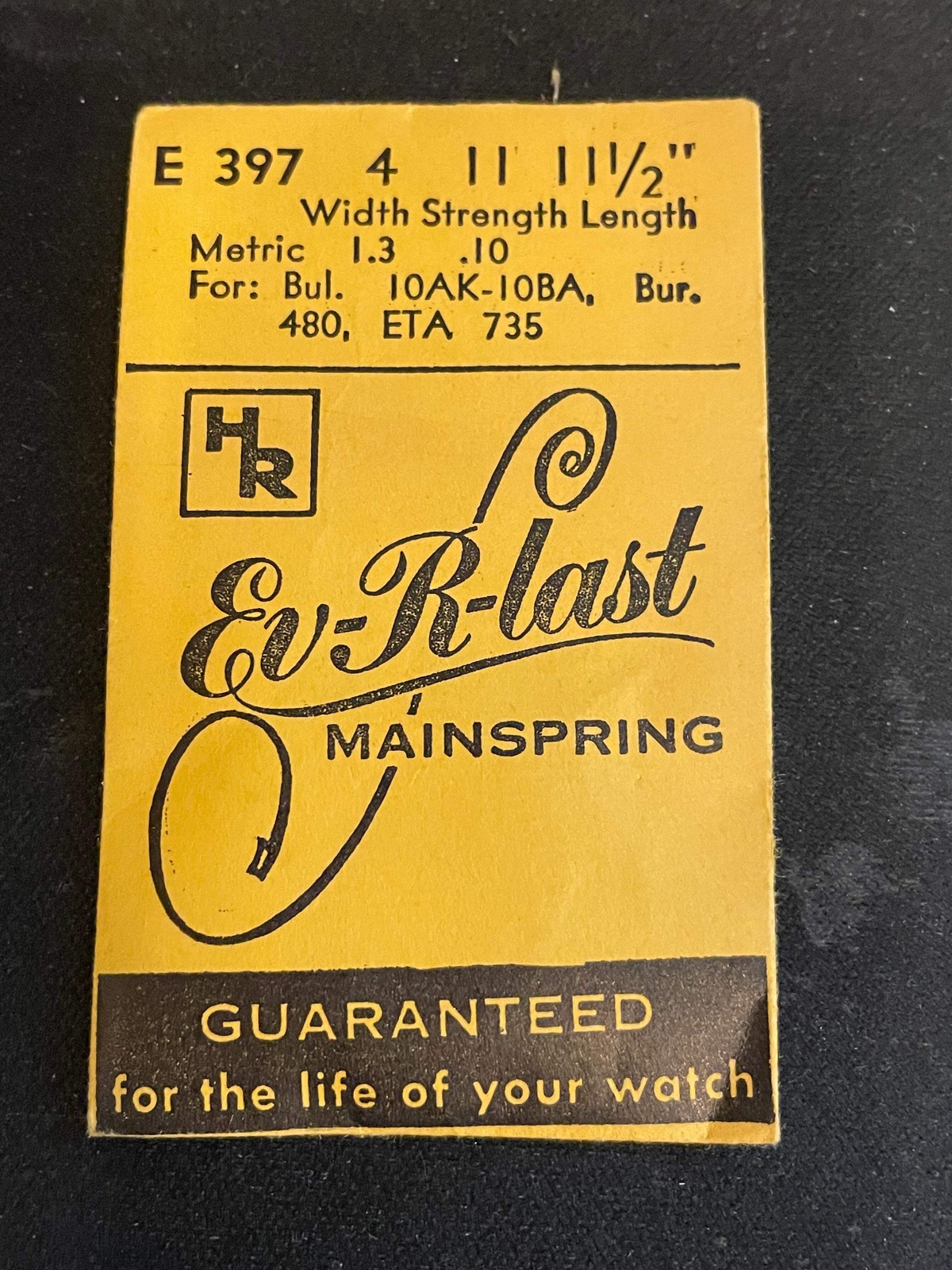 HR Mainspring E397 for Bulova 10AK, 10BA, Buren 480, ETA 735 – Steel