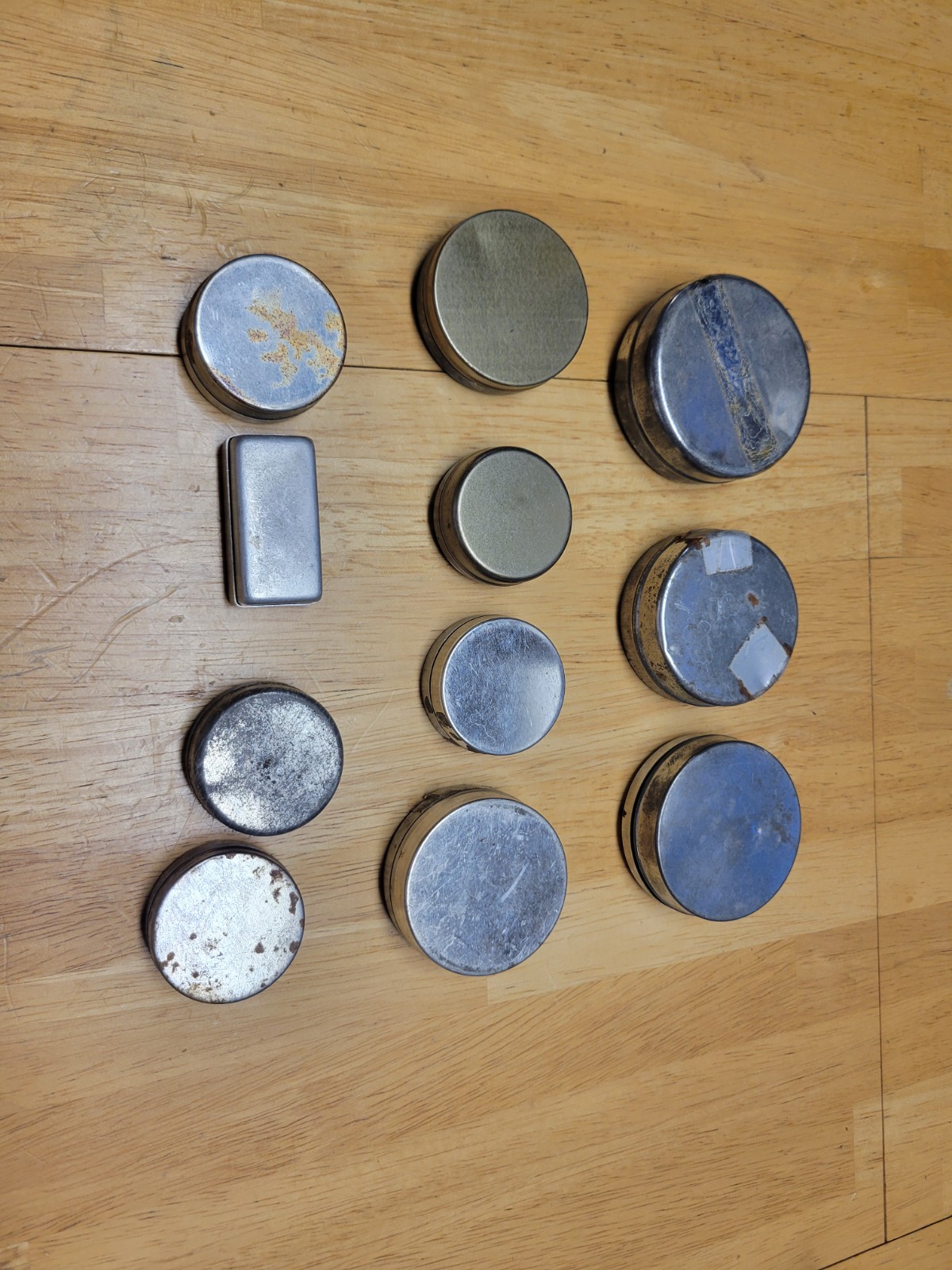 11 Watchmaker Tins for Parts or Movements Complete with Lids 2” Wide LT3