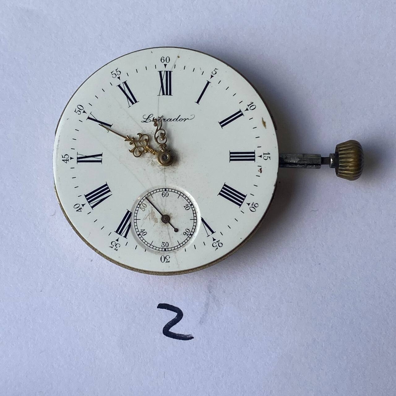 LOT OF 3 PAUL DITISHEIM LABRADOR MOERIS POCKET WATCH MOVEMENTS FOR REPAIR /PARTS
