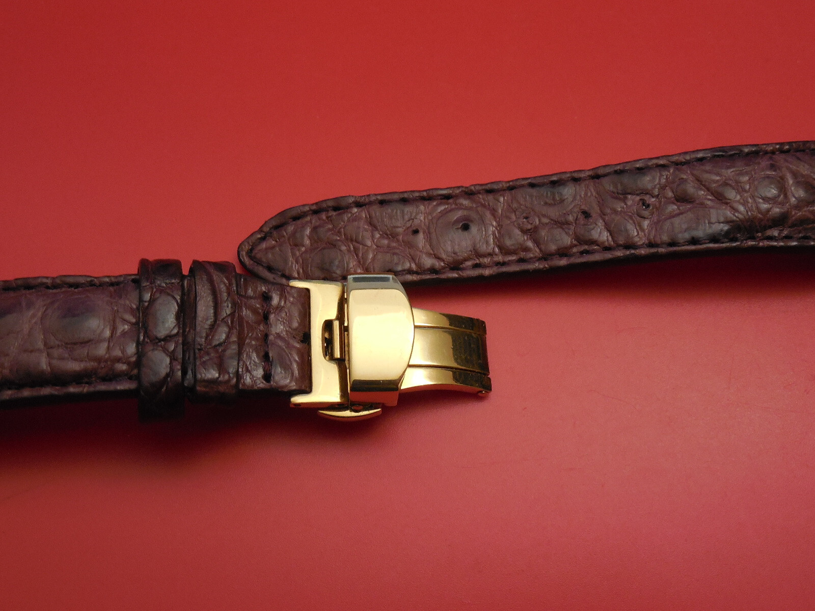 CUSTOM HAND MADE 34MM CROCODILE DEPLOYMENT STRAP FOR OMEGA 34MM CONSTELLATION
