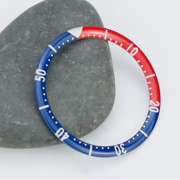38mm Domed Resin Bezel Insert fit Seiko NH35 Divers Watch Cases*blue&red