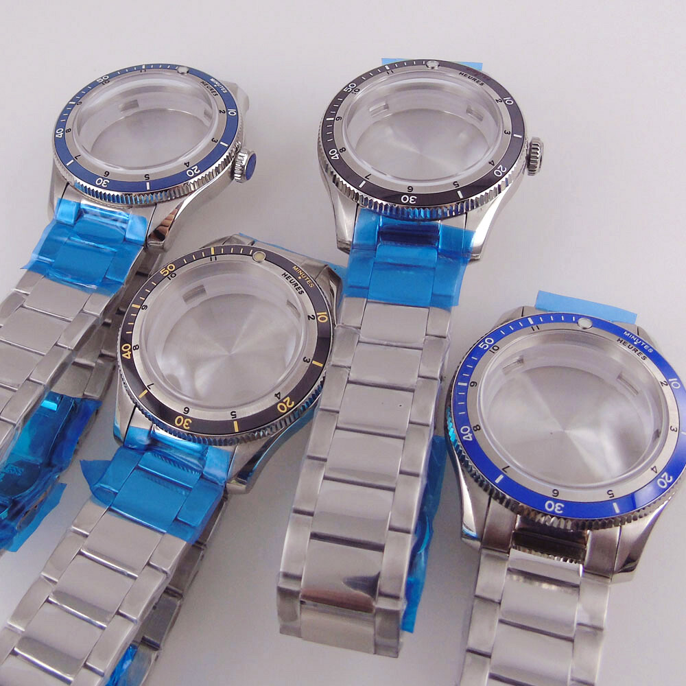 40mm Double Bow Domed Sapphire Crystal Watch Case Accessories for NH35 NH36 NH38